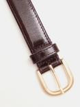HUSH Polly Patent Leather Belt, Dark Red