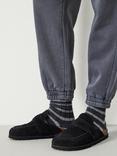 HUSH Stripe Wool Blend Socks, Black/Grey