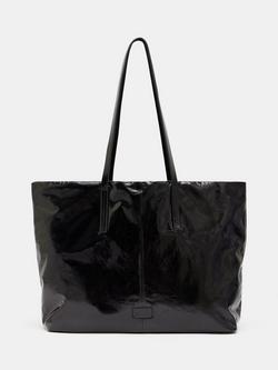 HUSH Patent Leather Tote Bag, Black