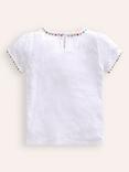 Mini Boden Kids' Ali Puff Sleeve T-Shirt, White