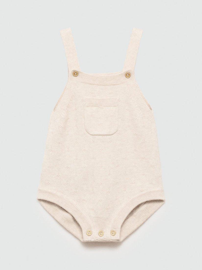 Mango Baby Zoe Romper Suit, Lt Pastel Brown
