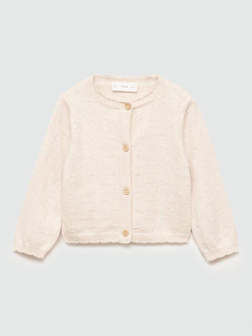 Mango Baby Marie Cardigan, Cream