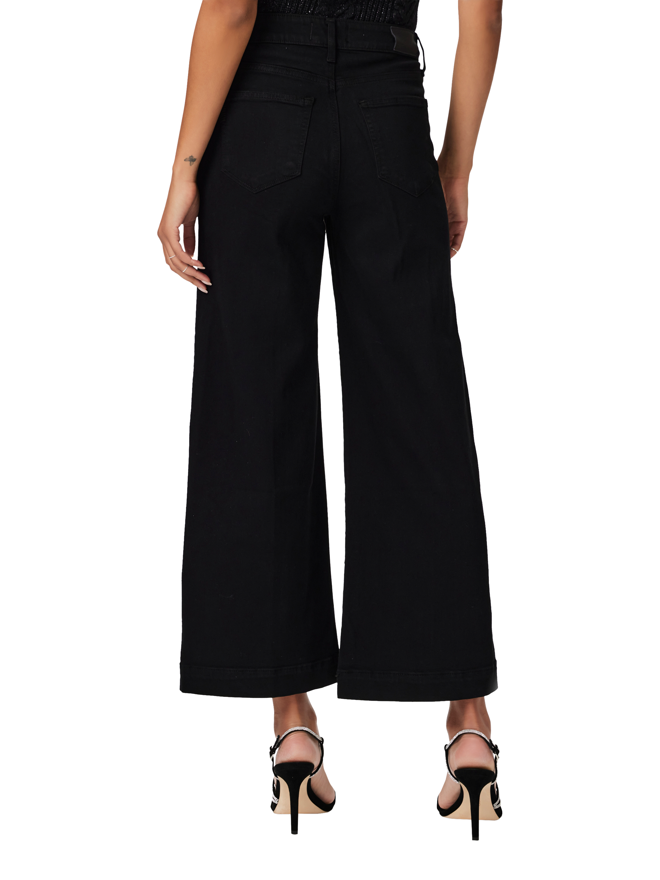 Product image 4 of 4, which shows PAIGE Anessa Wide Leg Ankle Jeans, Black, 24