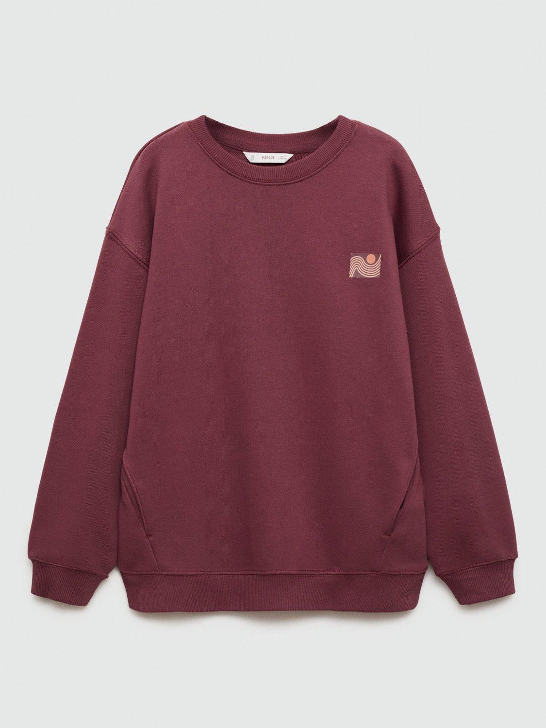 Mango Kids' Comun Sweatshirt, Dark Red