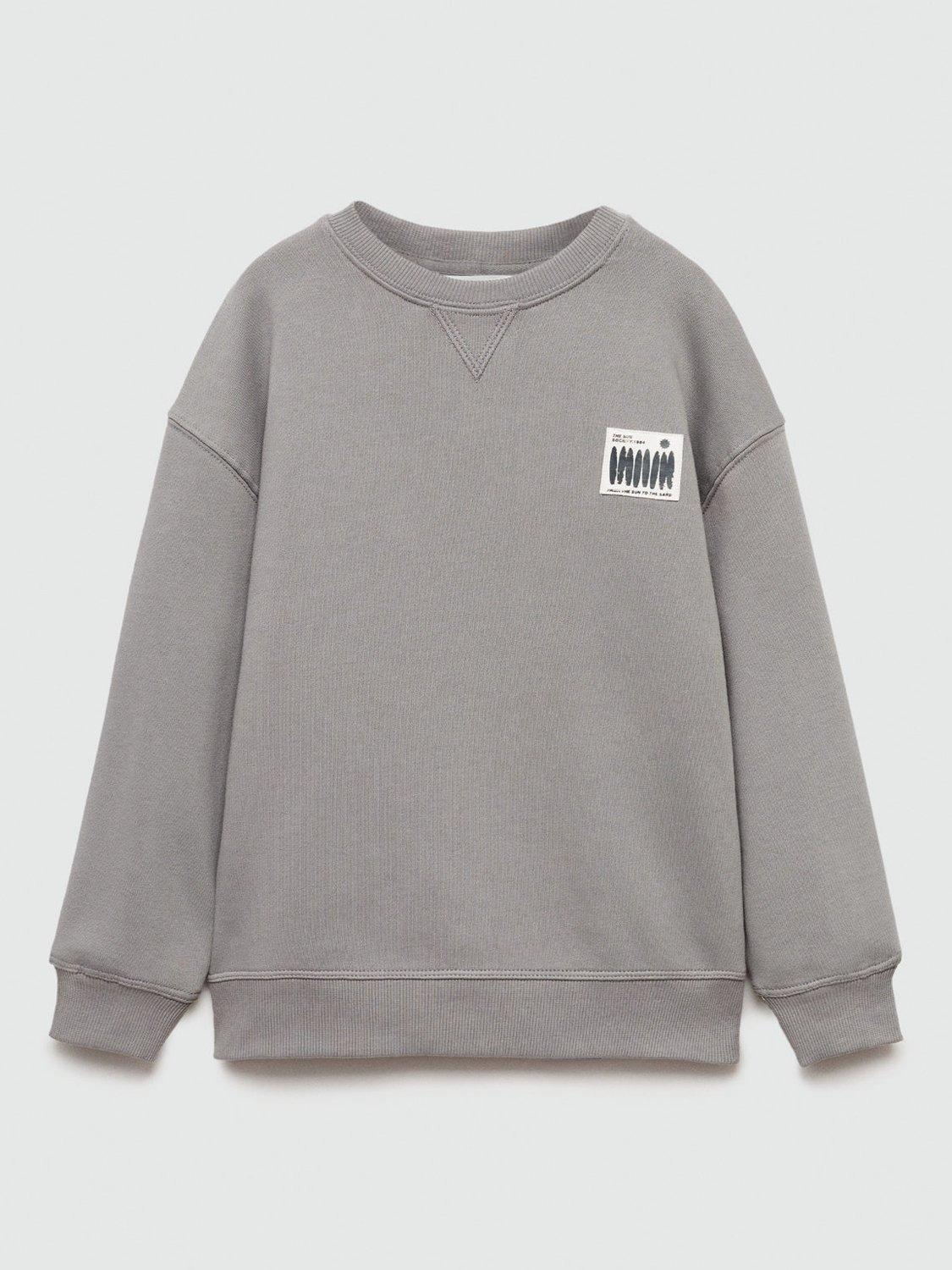 Mango Kids' Surf Print Sweatshirt, Grey