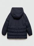 Mango Kids' Enzo Quilted Coat, Navy