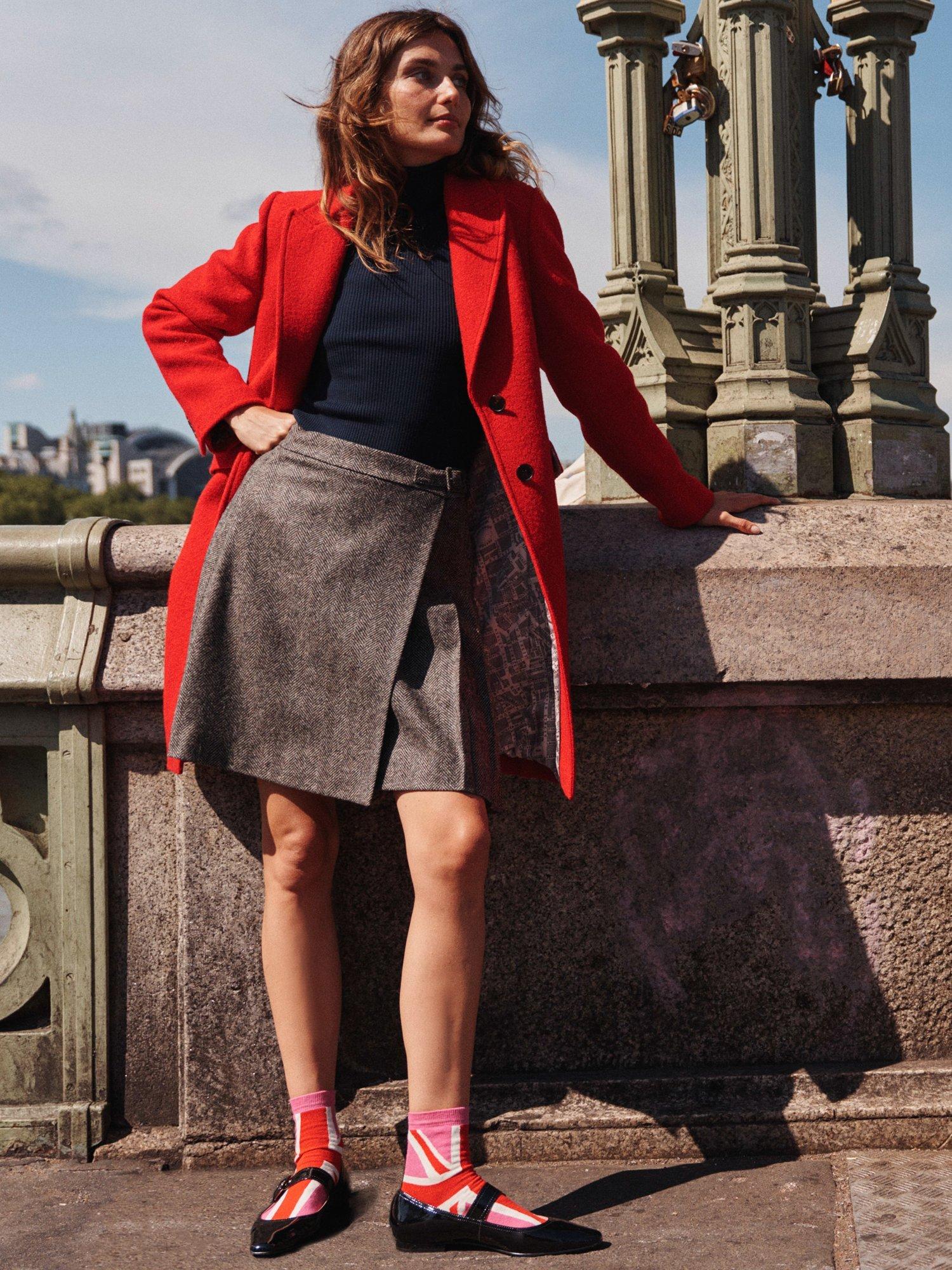 Product image 6 of 6, which shows Boden Helen Buckled Kilt, Brown, 10