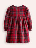 Mini Boden Kids' Bess Cosy Smocked Dress, Red And Blue Check