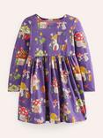 Mini Boden Kids' Long Sleeve Jersey Dress, Toadstool Village