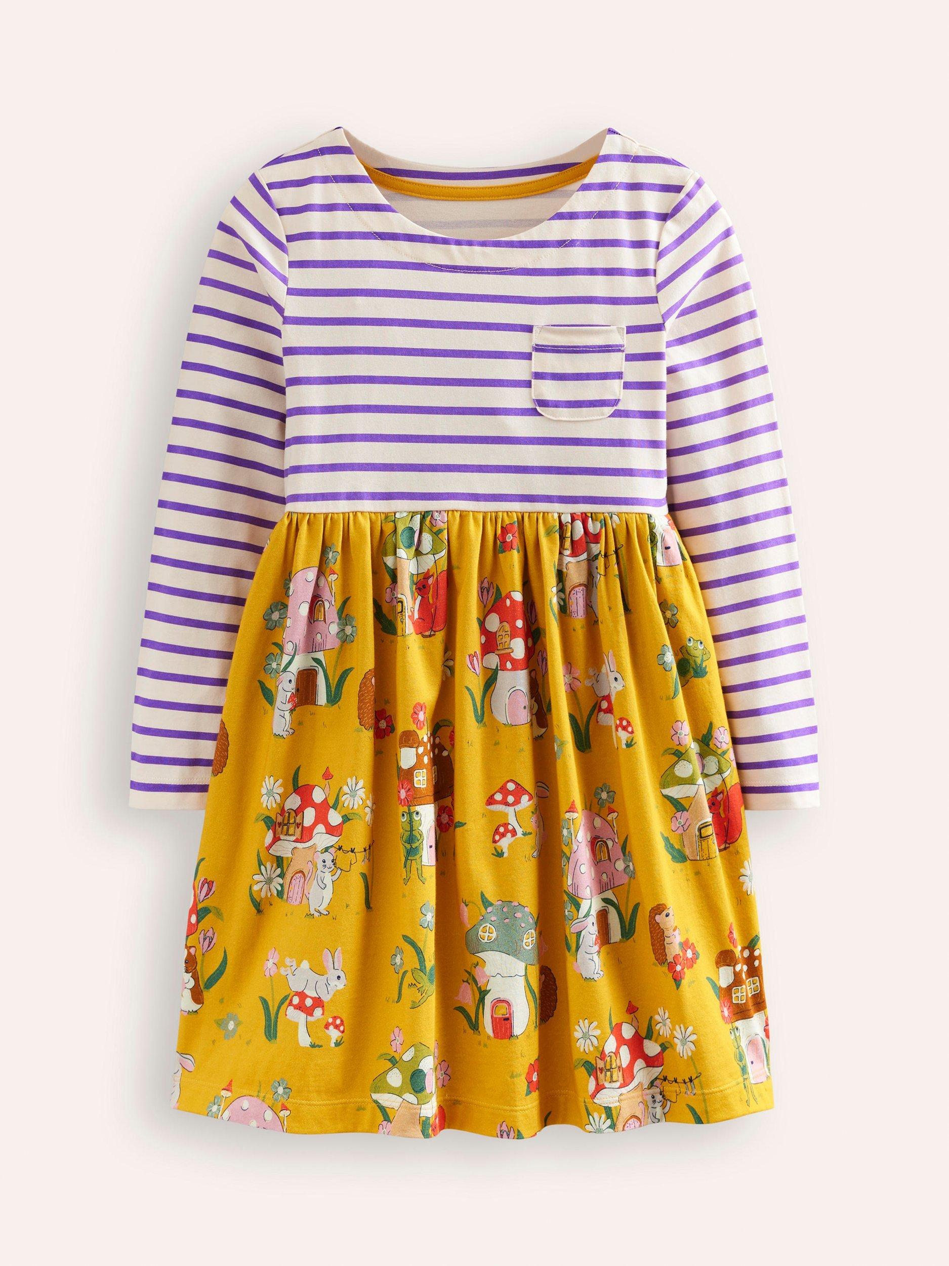 Mini Boden Kids Hotchpotch Jersey Dress Toadstool Village