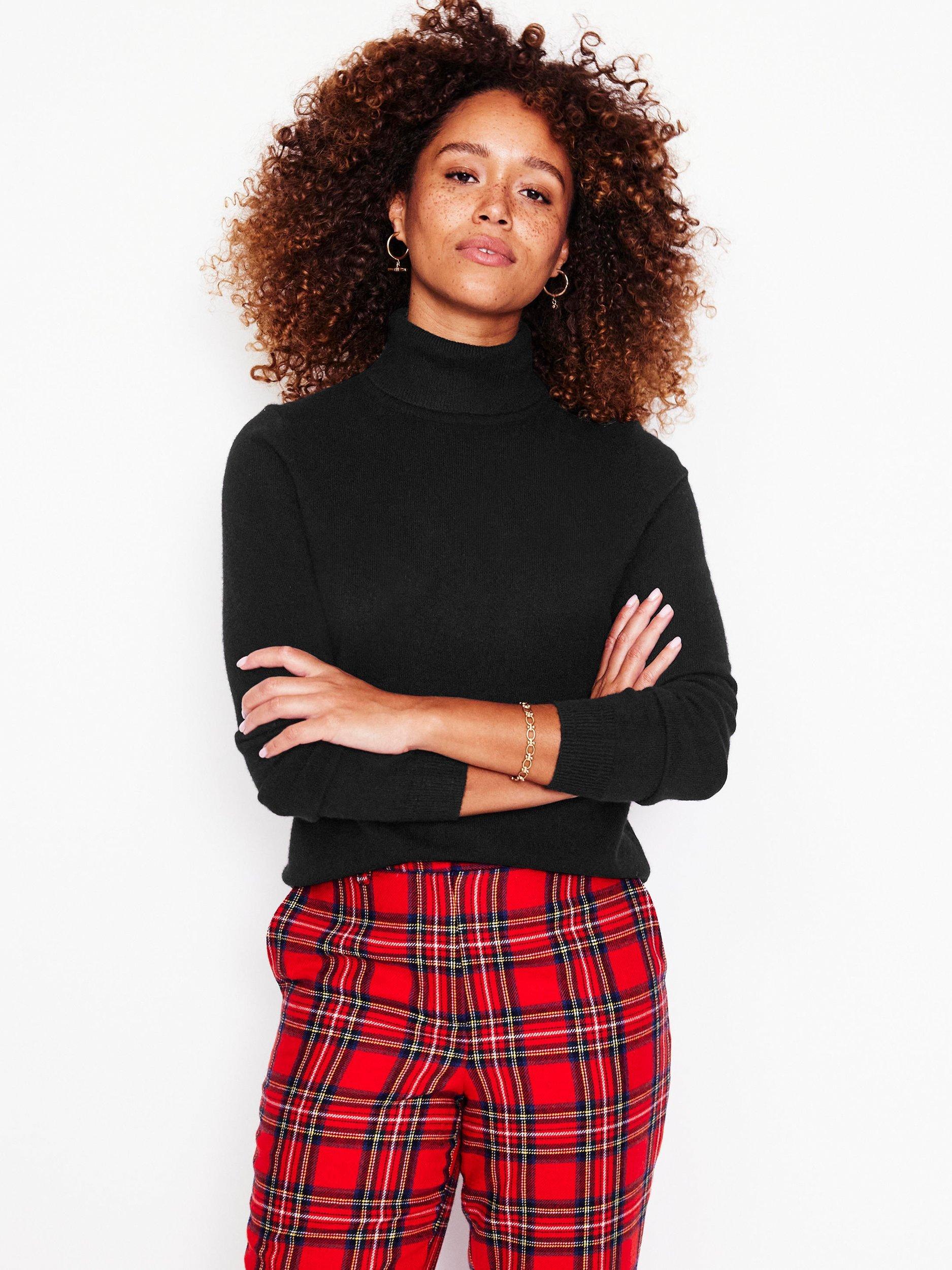 Black polo neck cashmere jumper hotsell