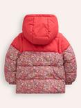 Mini Boden Kids' 2-in-1 Padded Coat and Gilet, Rose/ Pink Floral