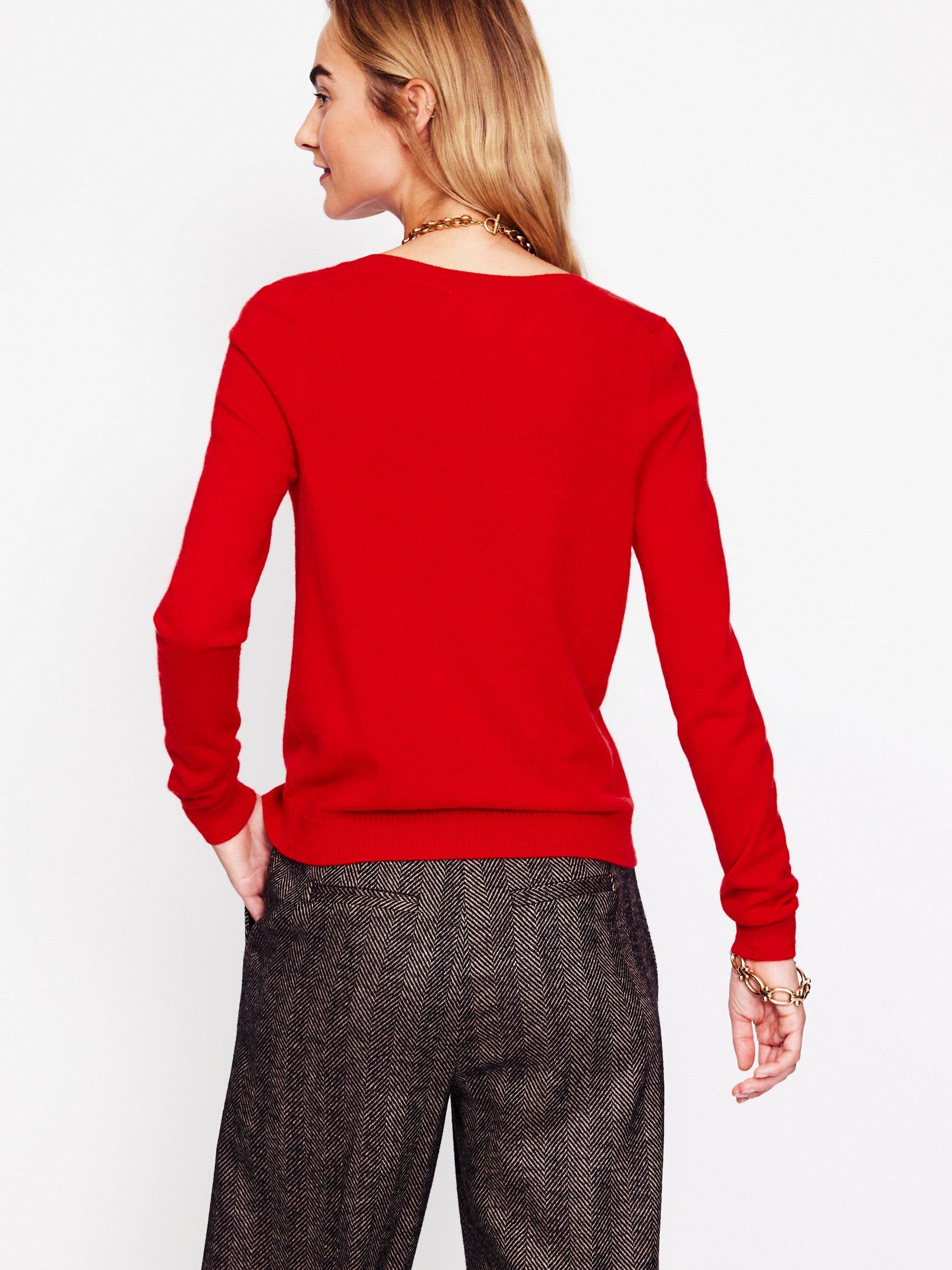 Boden Eva Cashmere Cardigan Rouge Red