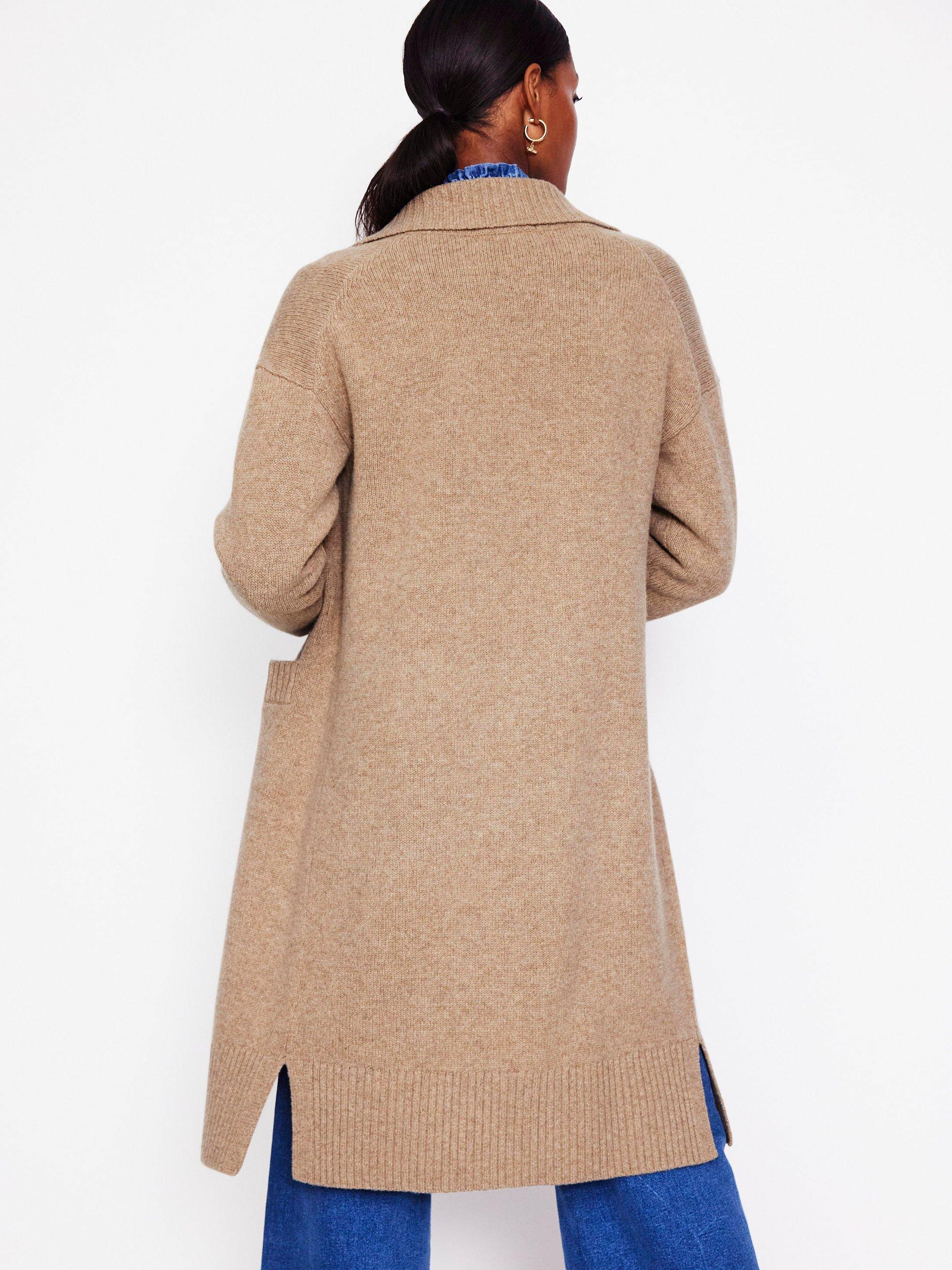 Boden Merino Wool Longline Cardigan Oatmeal