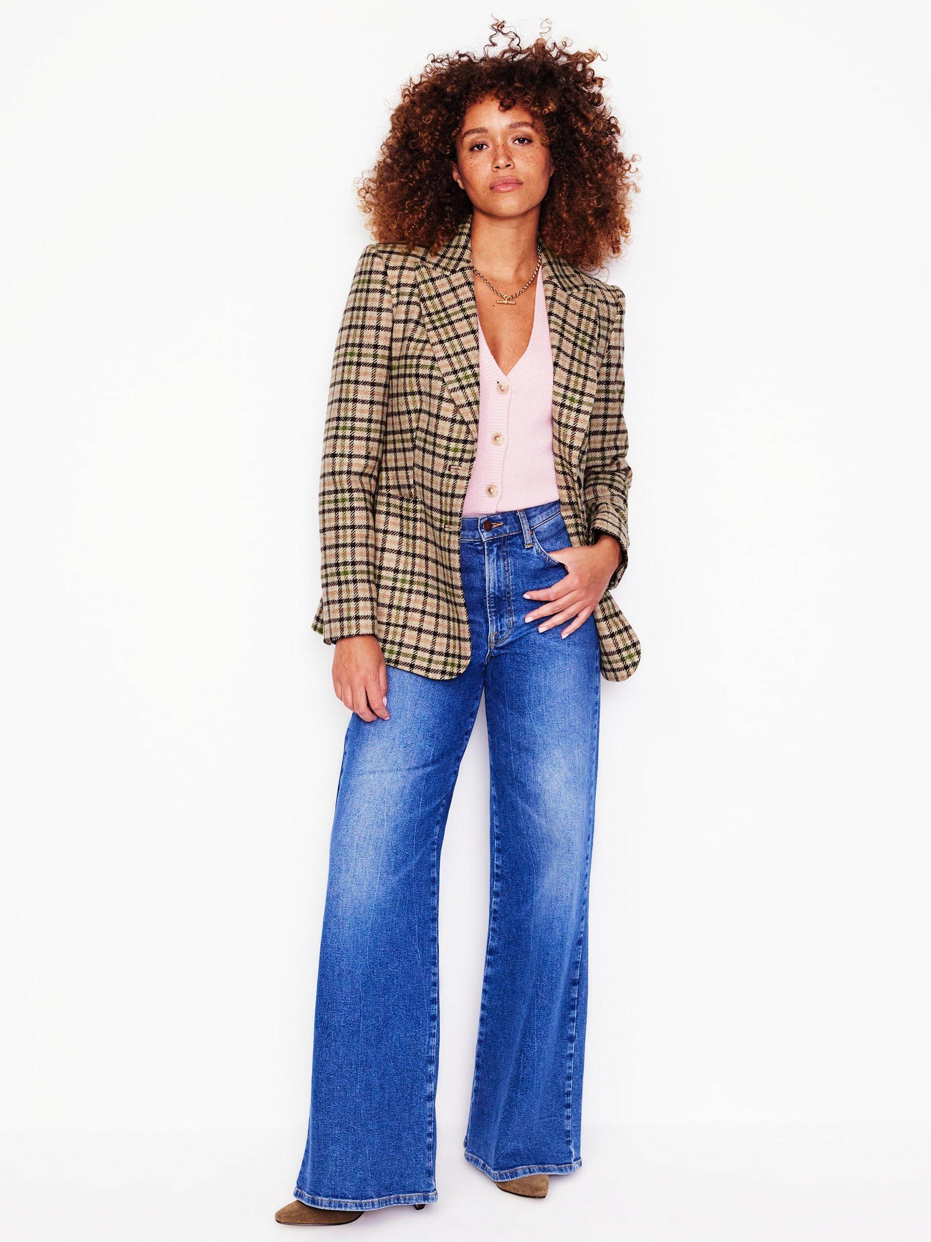 Boden Marylebone Tweed Wool Blazer, Pink/Green