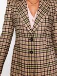 Boden Marylebone Tweed Wool Blazer, Pink/Green