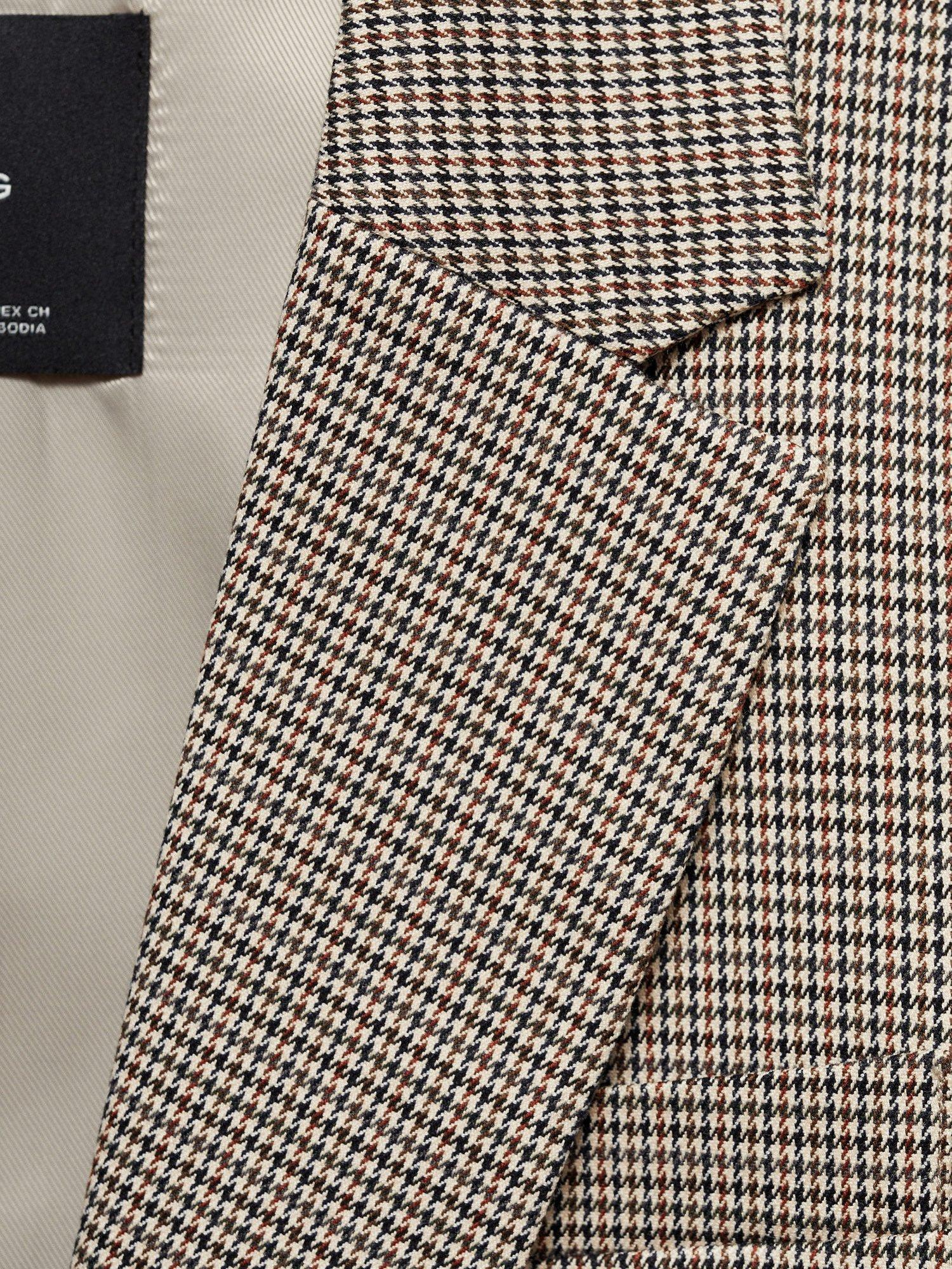 Product image 5 of 7, which shows Mango Charlotte Dogtooth Blazer, Brown/Multi, XXXL