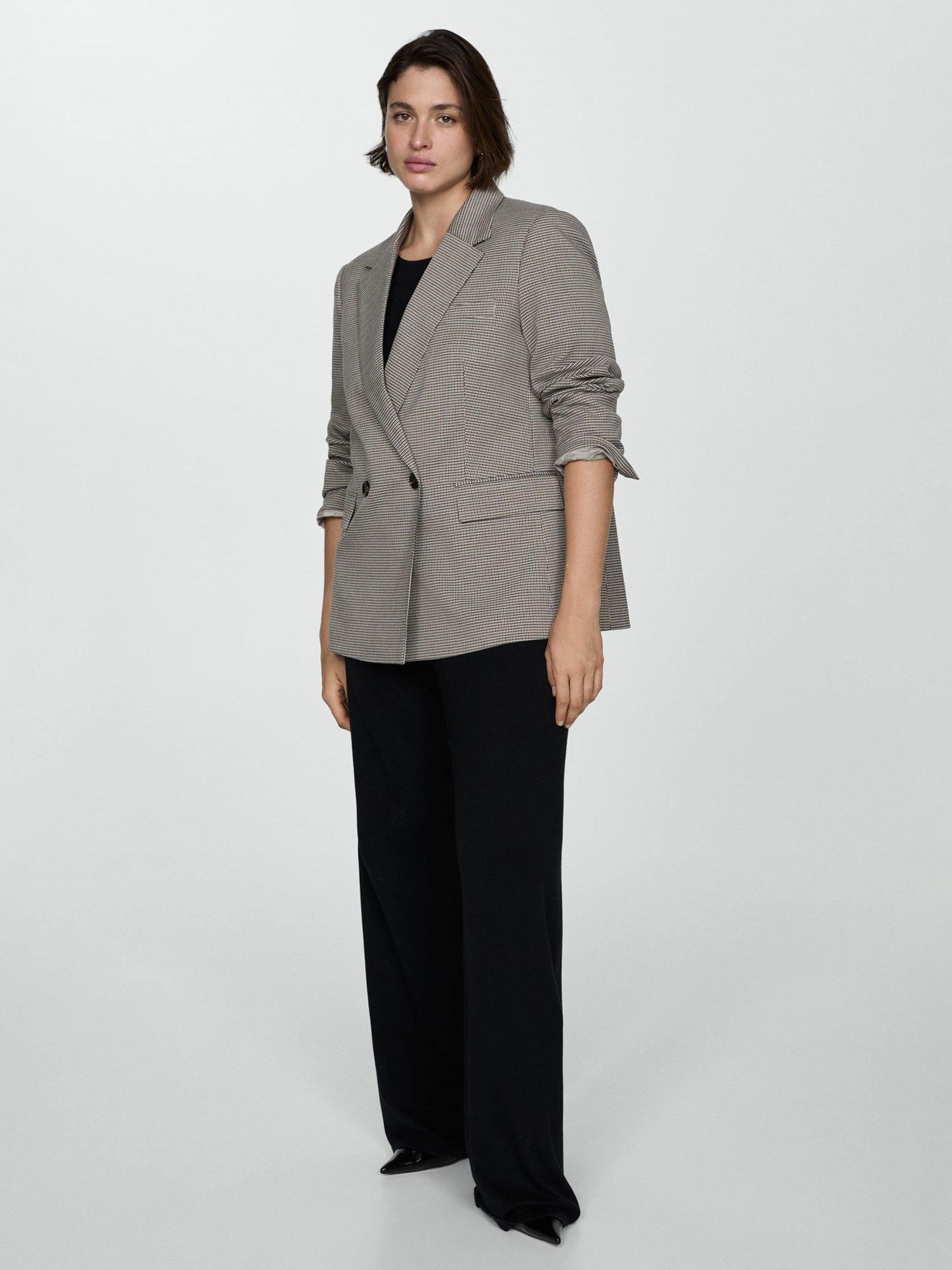Product image 6 of 7, which shows Mango Charlotte Dogtooth Blazer, Brown/Multi, XXXL