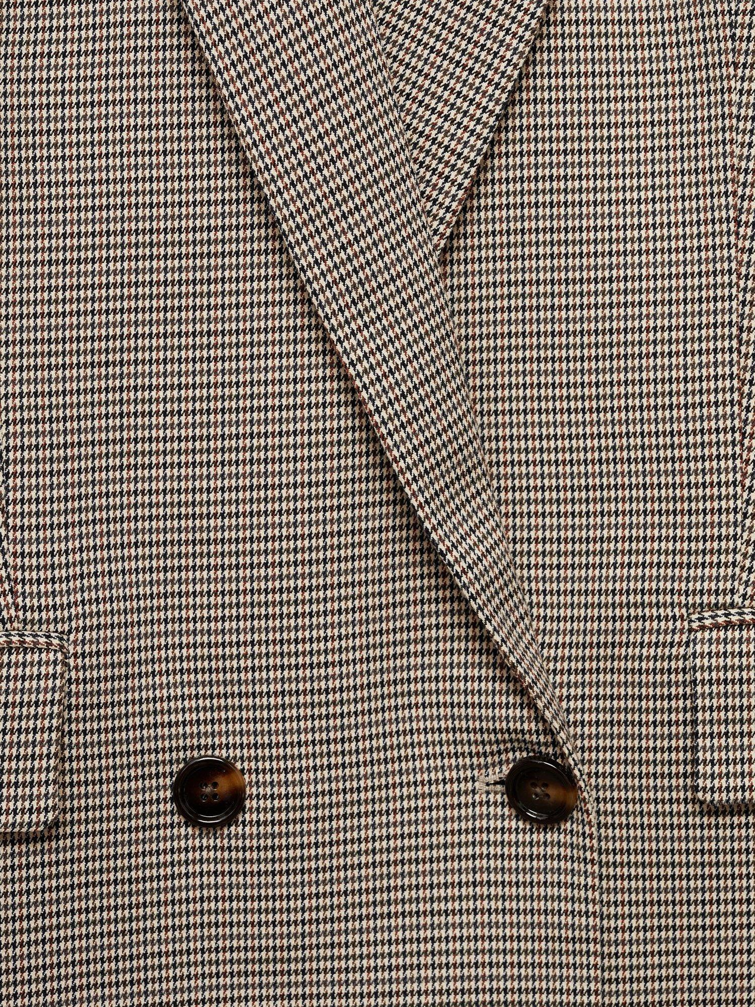 Product image 7 of 7, which shows Mango Charlotte Dogtooth Blazer, Brown/Multi, XXXL