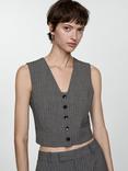 Mango Bowery Pinstripe Waistcoat, Grey