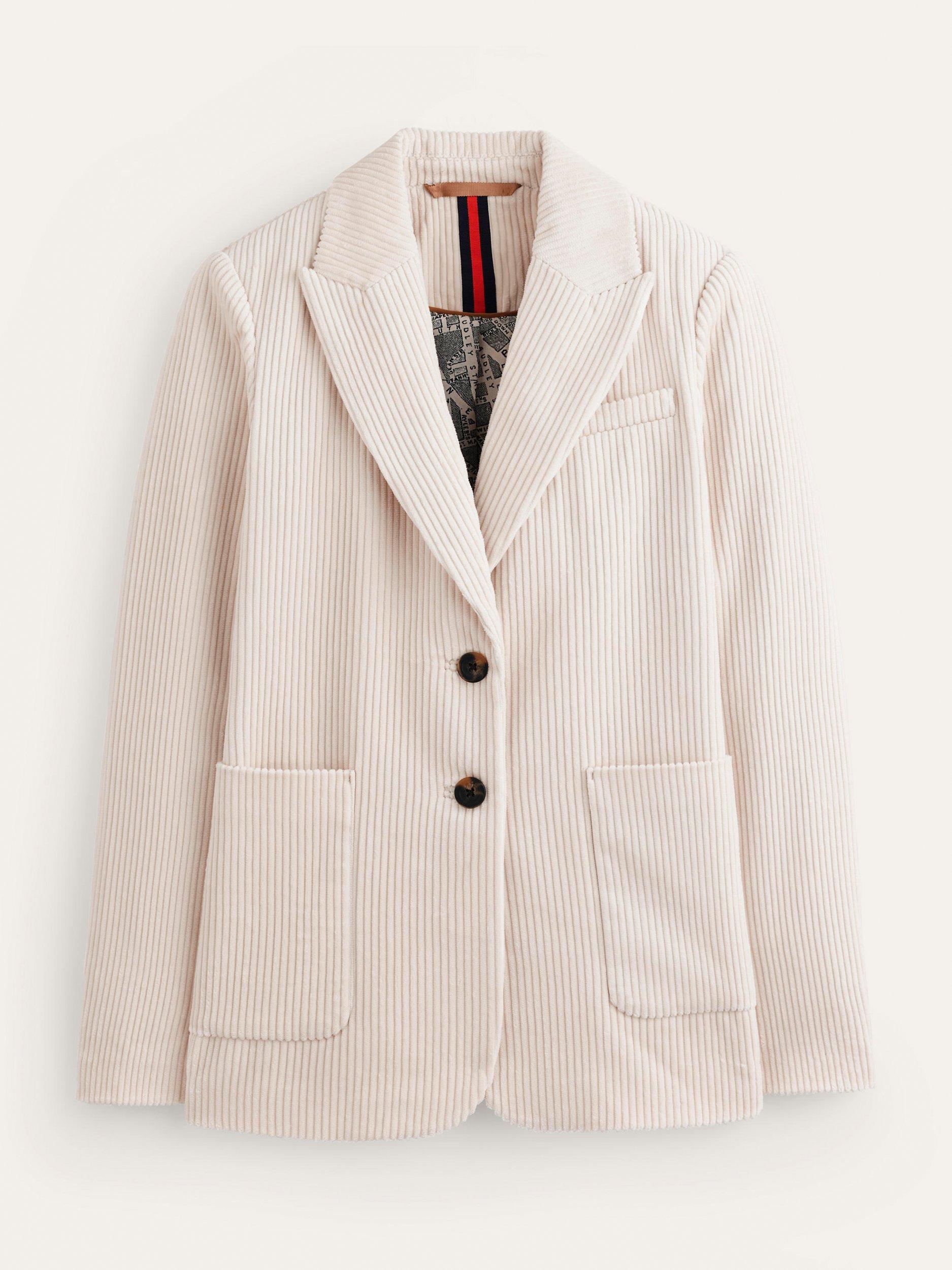 Product image 6 of 6, which shows Boden Bloomsbury Corduroy Blazer, Ivory, 10