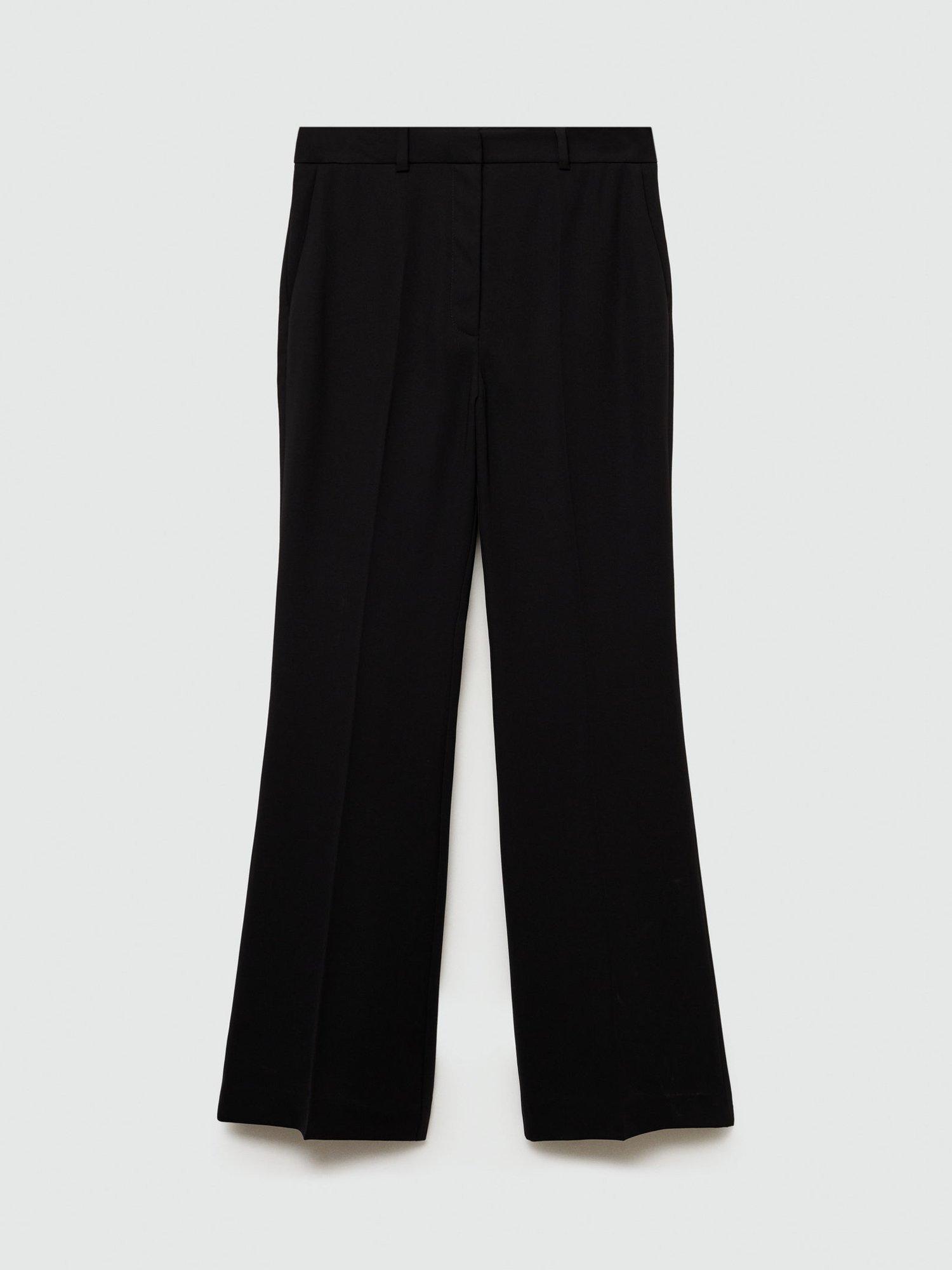Product image 3 of 8, which shows Mango Iguana Wide Leg Trousers, Black, 14