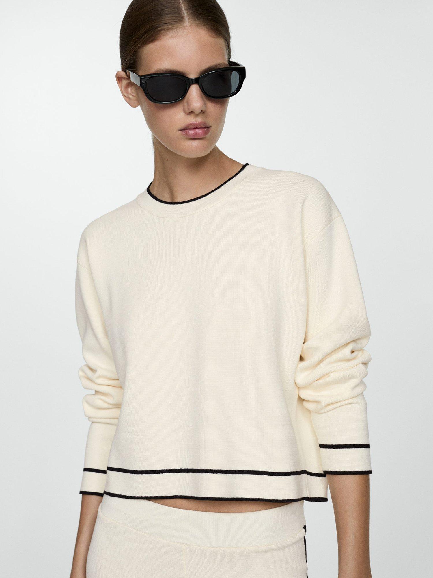 Mango Como Fine Knit Jumper, Light Beige