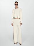 Mango Como Fine Knit Jumper, Light Beige