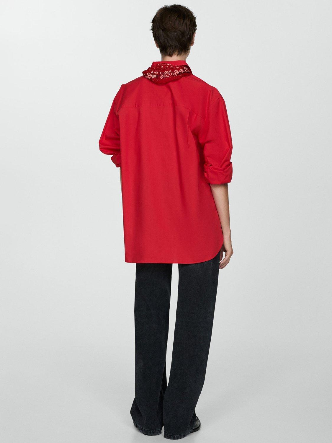 Product image 4 of 7, which shows Mango Juanes Pocket Long Sleeve Shirt, Red, 10