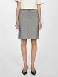 Mango Bella Check A-Line Mini Skirt, Grey