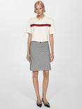 Mango Bella Check A-Line Mini Skirt, Grey