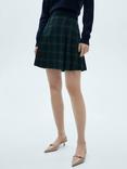 Mango Grunge Tartan Mini Skirt, Blue/Green