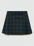 Mango Grunge Tartan Mini Skirt, Blue/Green