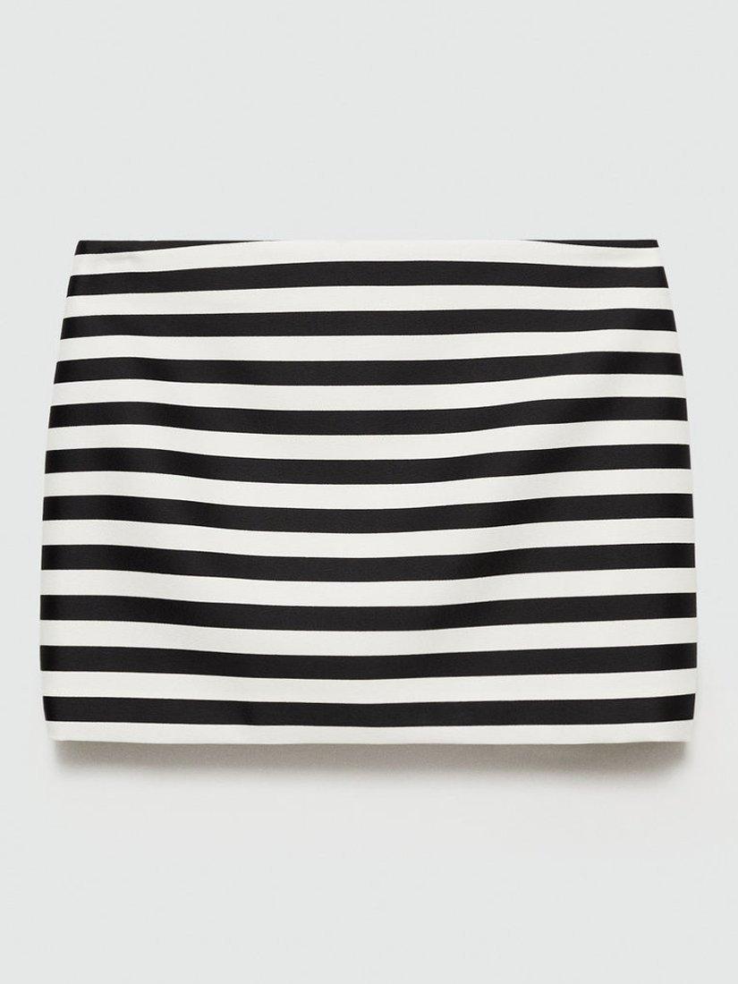 Product image 3 of 7, which shows Mango Luxor Stripe Mini Skirt, Natural White, S
