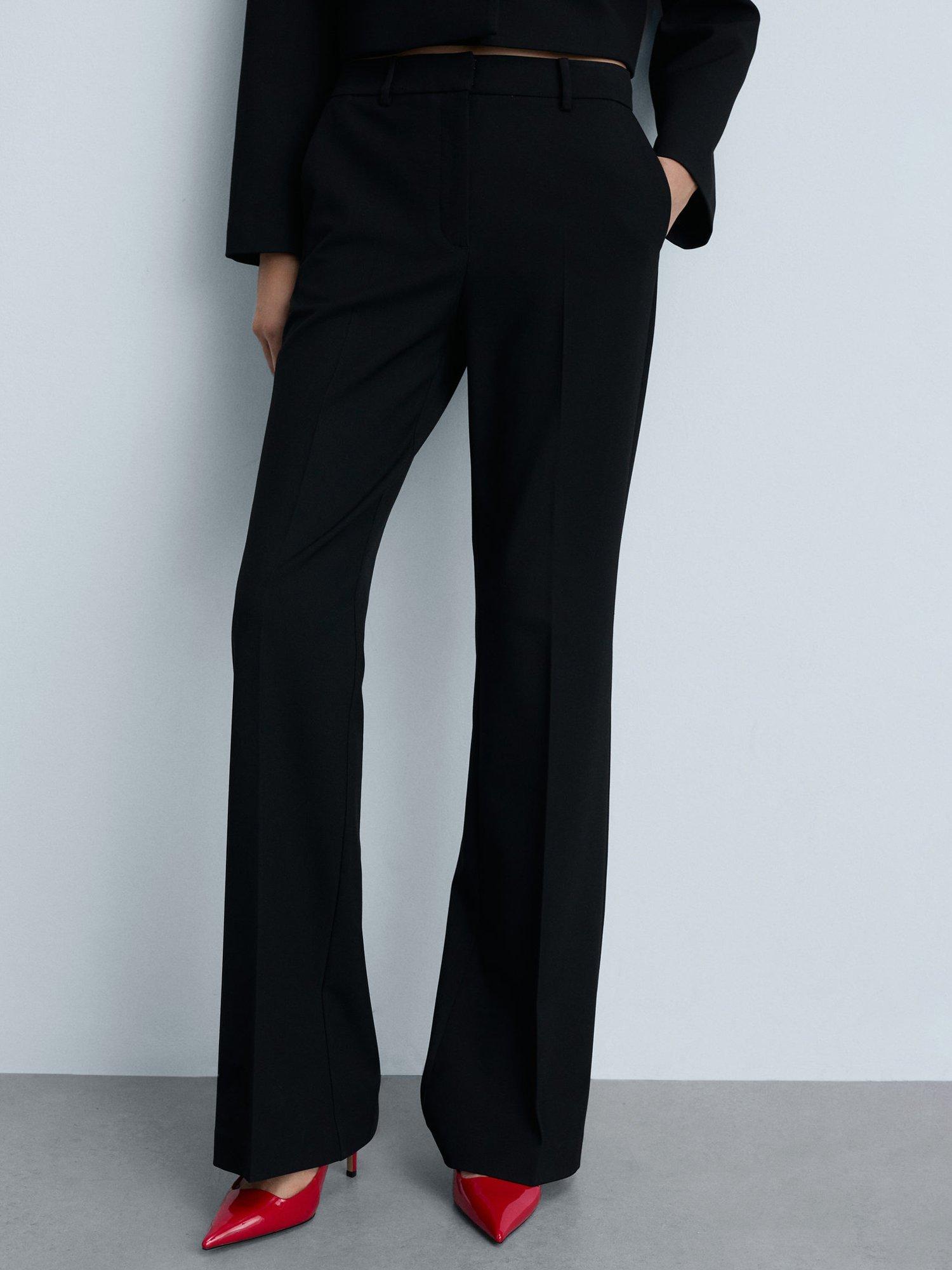 Product image 1 of 6, which shows Mango Madison Tailored Trousers, Black, 12
