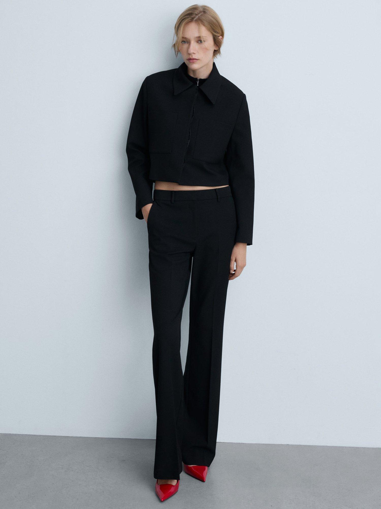 Product image 2 of 6, which shows Mango Madison Tailored Trousers, Black, 12