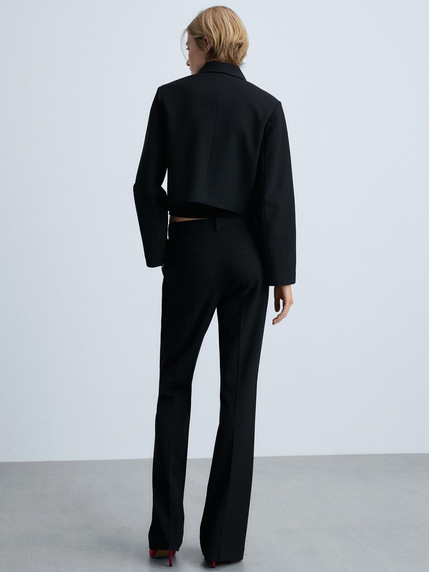 Product image 4 of 6, which shows Mango Madison Tailored Trousers, Black, 12