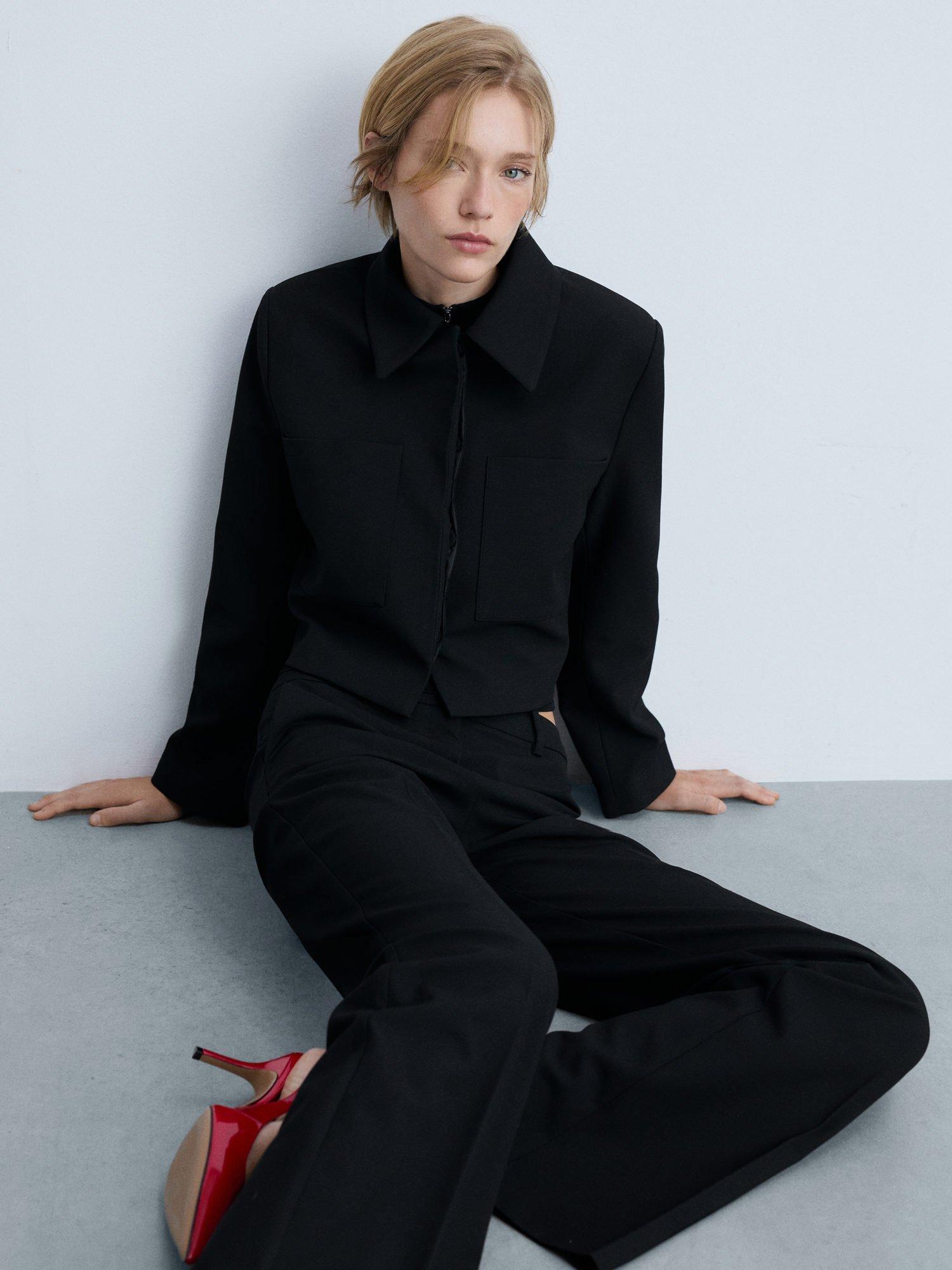 Product image 5 of 6, which shows Mango Madison Tailored Trousers, Black, 12