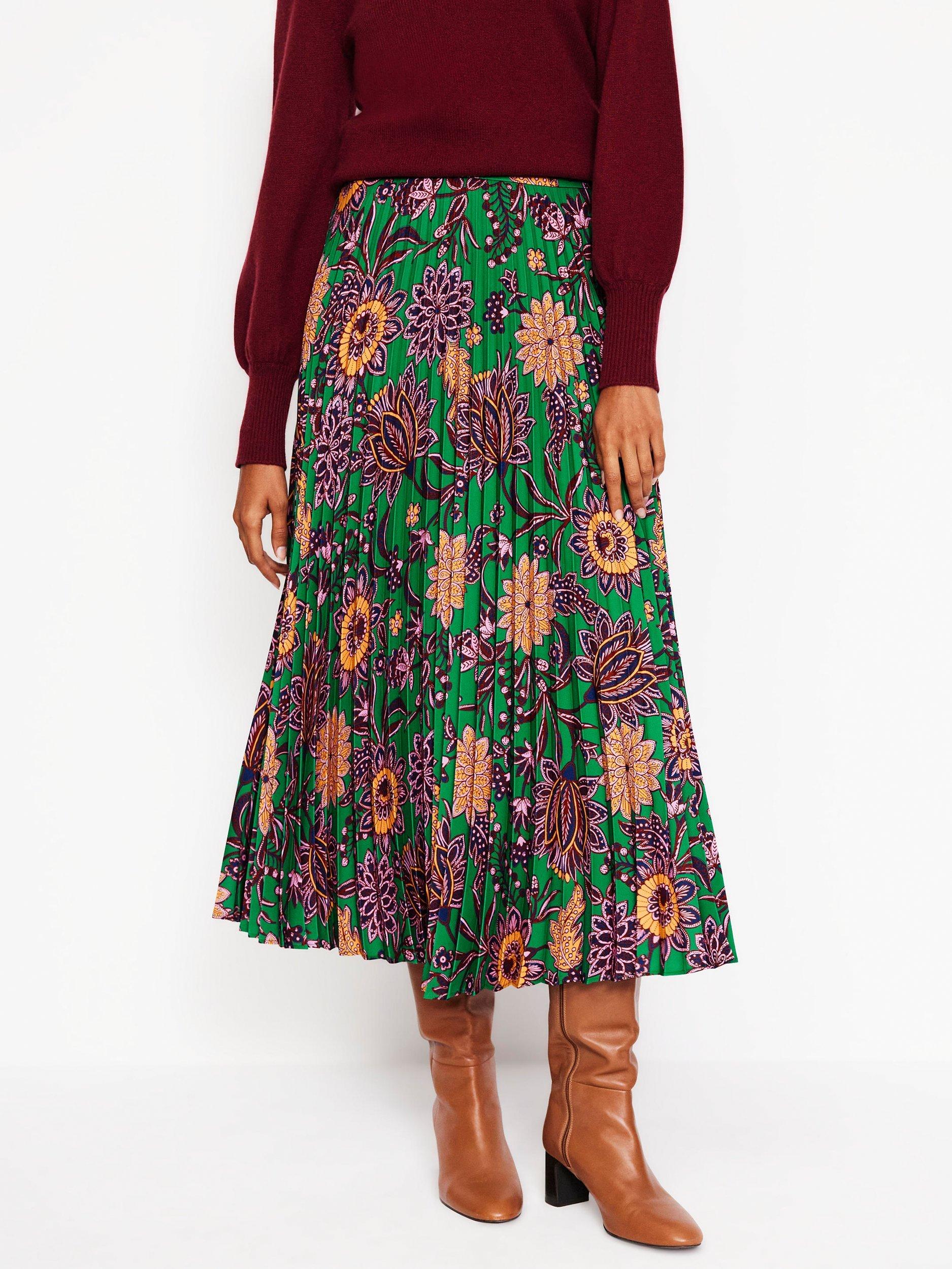 Boden green pleated skirt best sale