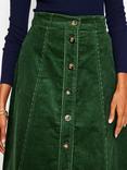 Boden Petra Cord Midi Skirt, Winter Green