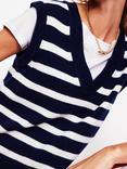 Boden Olivia Stripe Merino Wool Tank Top, Navy/Ivory