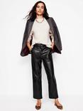 Boden Faux Leather Tapered Trousers