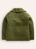 Mini Boden Kids' Classic Quilted Coat, Woodland Moss Green