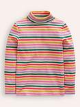 Mini Boden Kids' Super Soft Roll Neck Top, Multi Stripe