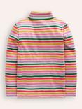 Mini Boden Kids' Super Soft Roll Neck Top, Multi Stripe