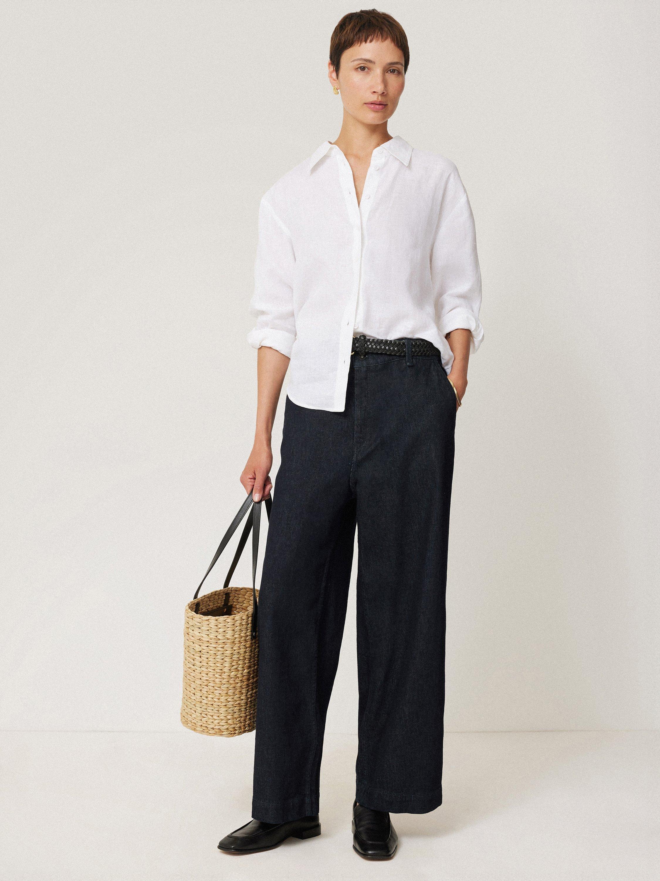 Product image 7 of 7, which shows Jigsaw Hampstead Wide Leg Jeans, Blue, 6