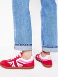 Boden Erin Suede Union Jack Trainers, Red/Multi