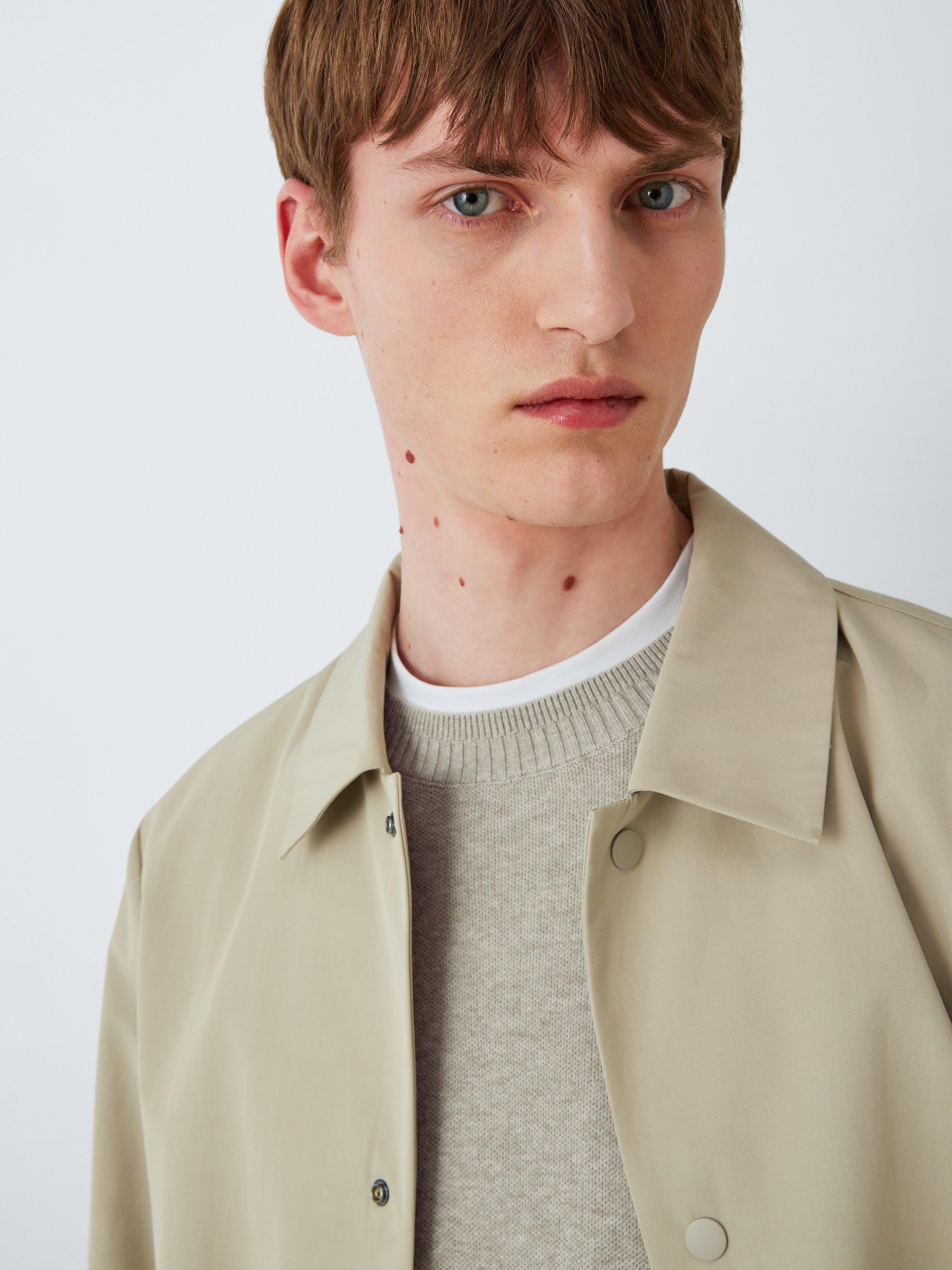 Product image 5 of 6, which shows Kin Bird's Eye Cotton Knit Crew Neck Jumper, Smoke Melange, S
