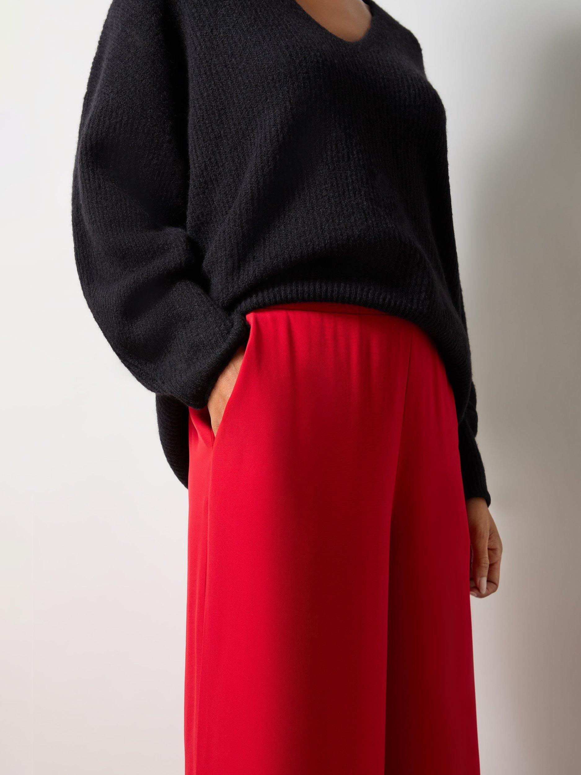 Product image 3 of 4, which shows Ro&Zo Wool Blend V-Neck Jumper, Black, S