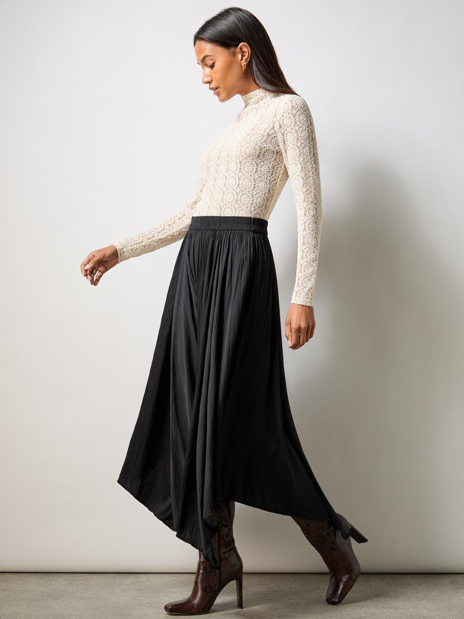 Ro&Zo Plisse Full Skirt, Black